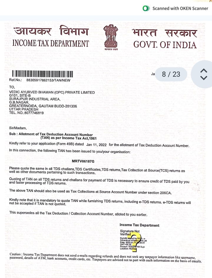 IncomeTax Certificate